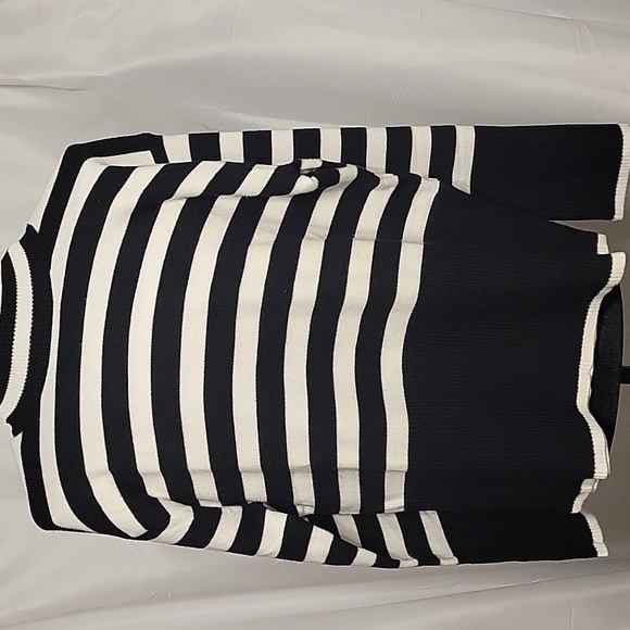 Sweaters - Black and White Striped Sweater